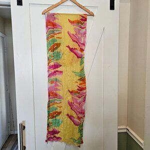 Multicolored Long Scarf Summer Wrap 62 Inches long, 20 inches wide